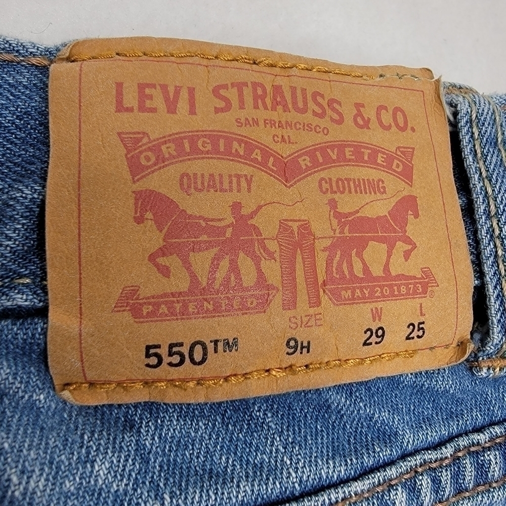 Levi's Red Tag 550 Boy's 9H Modified Denim Jean Shorts with Fringe Aesthetic - Picture 12 of 16